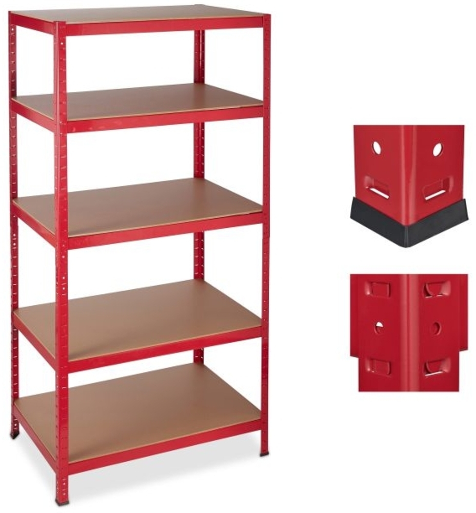 2 x Schwerlastregal 180 x 90 x 60 in Rot Bild 1