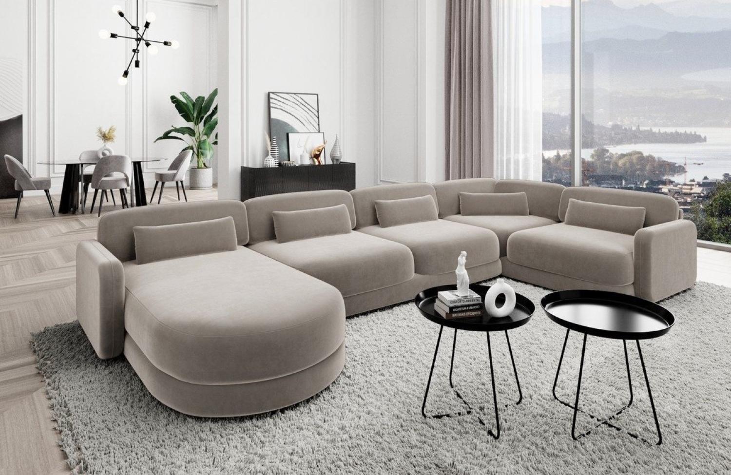 Sofa Dreams Wohnlandschaft Design Stoff Polstersofa Stoffcouch Stoffsofa Valencia U Form Couch, Loungesofa Bild 1