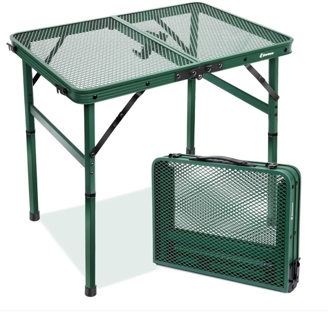 Campingtisch Klappbar 60×40cm Gartentisch Grilltisch Metallgitterplatte Grün Bild 1