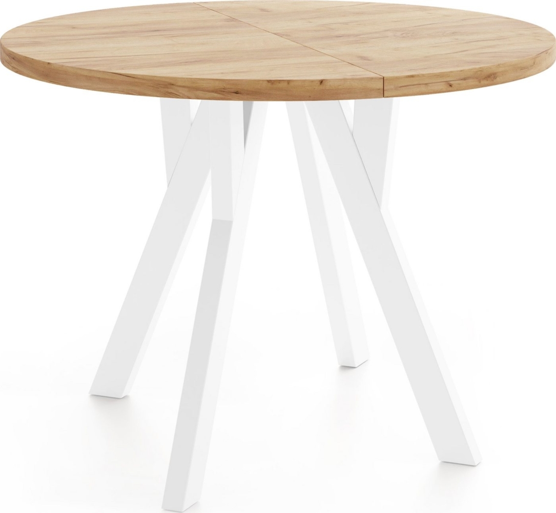 WFL GROUP Esstisch Avero White (vier Größen – 80/90/100/100 cm, ausziehbar auf 160/190/140/200 cm), platzsparender Tisch für kleine Küche, Esszimmer oder Wohnzimmer Bild 1