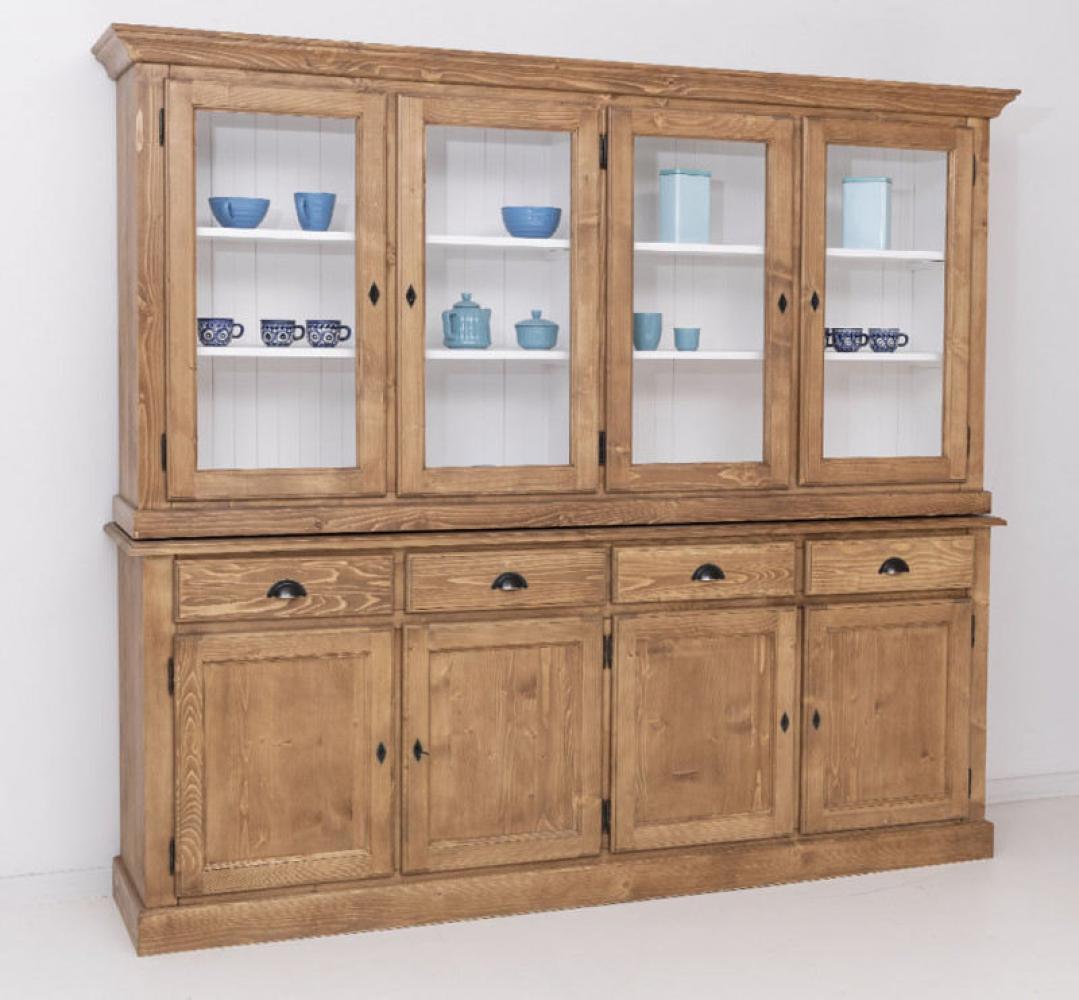 Großer Landhausstil Buffetschrank braun-weiß Bild 1