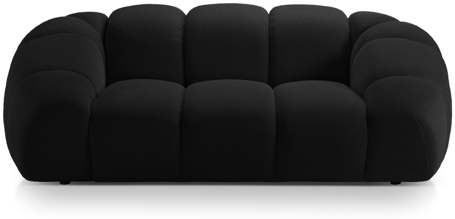 Micadoni Sofa Diana 2-Sitzer 3D-Stoff Schwarz Bild 1