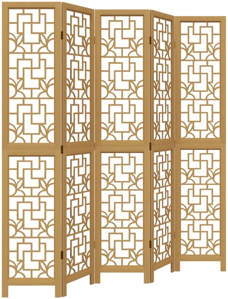 vidaXL 5-tlg. Raumteiler Braun Massivholz Paulownia 358871 Bild 1