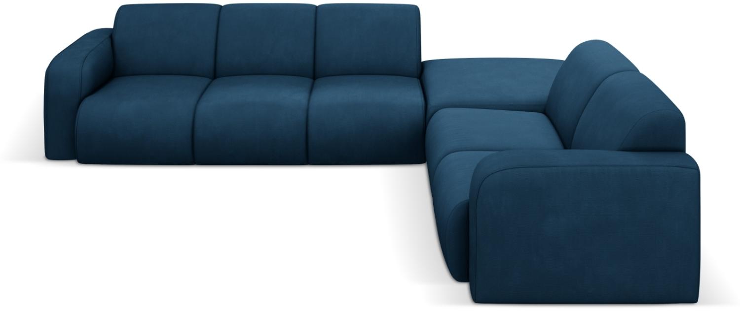 Micadoni Boucle Ecksofa Molino 6-Sitzer Rechts Strukturierter Stoff Königsblau Bild 1