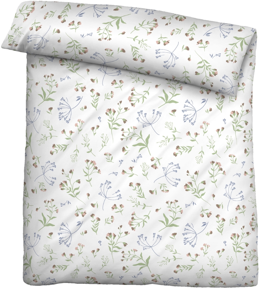 Traumhaft schlafen - Castell - Markenbettwäsche Baumwoll Renforce Bettwäsche 0040790 BLUME ALLOVER, weiss, 1x 155x220 cm + 1x 80x80 cm Bild 1