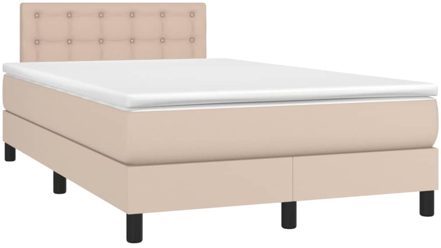 vidaXL Boxspringbett mit Matratze & LED Cappuccino-Braun 120x190 cm 3270140 Bild 1