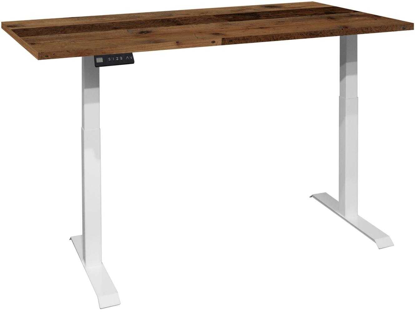 Schreibtisch höhenverstellbar elektrisch Edithe 200x100 weiß/texas oak 14245-200100 Bild 1