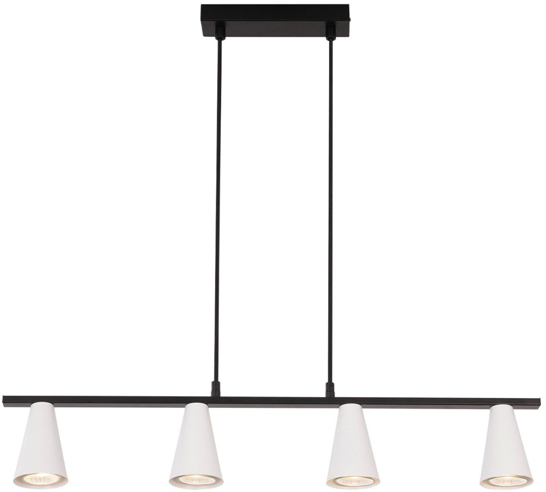 ZMH Pendelleuchte Esstischlampe Esstischlampe 4-flammig weiß Metall GU10 schwarz Industrial ohne Leuchtmittel Bild 1