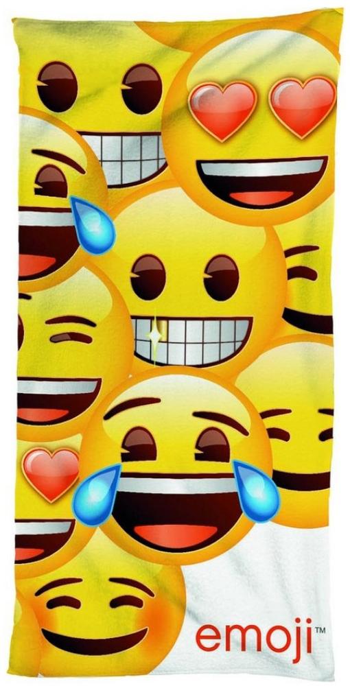 BERONAGE Strandtücher Emoji Badetuch Smiley 75x150 cm, 100% Baumwolle (1-St), Frottee in Velours-Qualität Bild 1