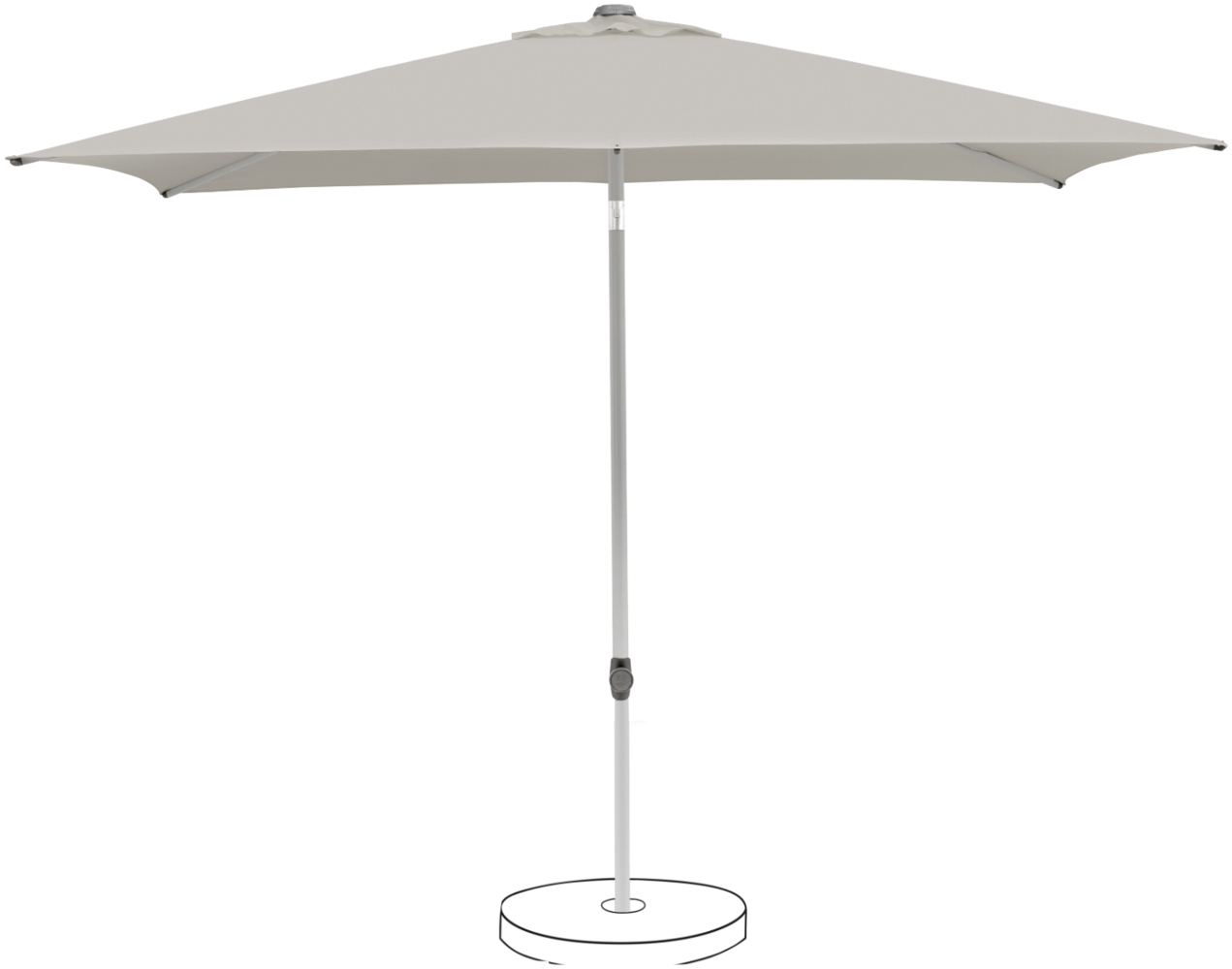Suncomfort by Glatz Sonnenschirm / Mittelmastschirm "Pop Up 250 x 200", light grey, 250 x 200 cm Bild 1