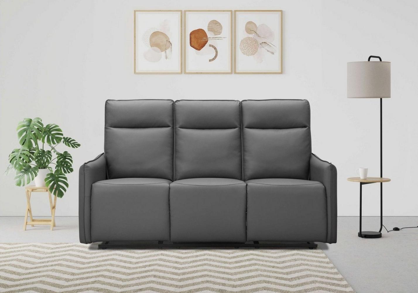 Dorel Home 3-Sitzer Lugo, Kinosofa mit Reclinerfunktion in Kunstleder und Webstoff, mit manueller Relaxfunktion in 2 Sitzen Bild 1