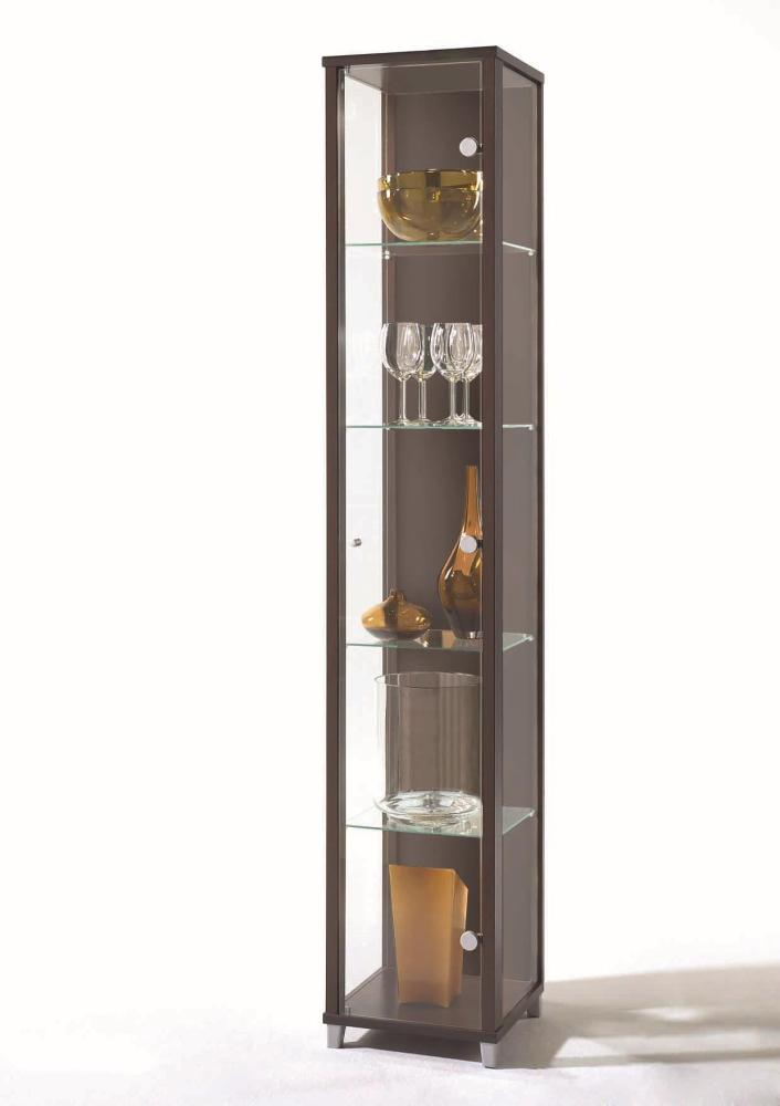 Glasvitrine >OPTIMA< in Wenge Dekor - 31,5x172x32cm (BxHxT) Bild 1