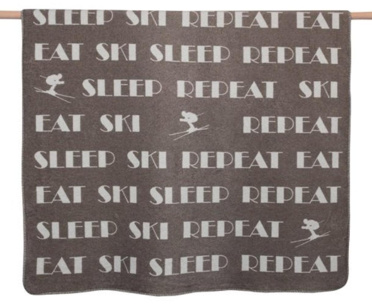 David Fussenegger Wohndecke Savona Eat Ski Repeat Schlamm (200x150cm) 02129350 Bild 1