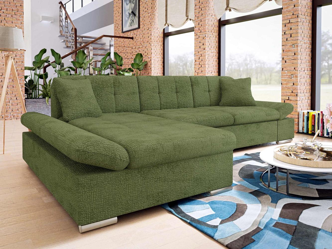 Ecksofa Malwi Premium mit Schlaffunktion und Bettkasten (Farbe: Fragola 65, Seite: Links) Bild 1