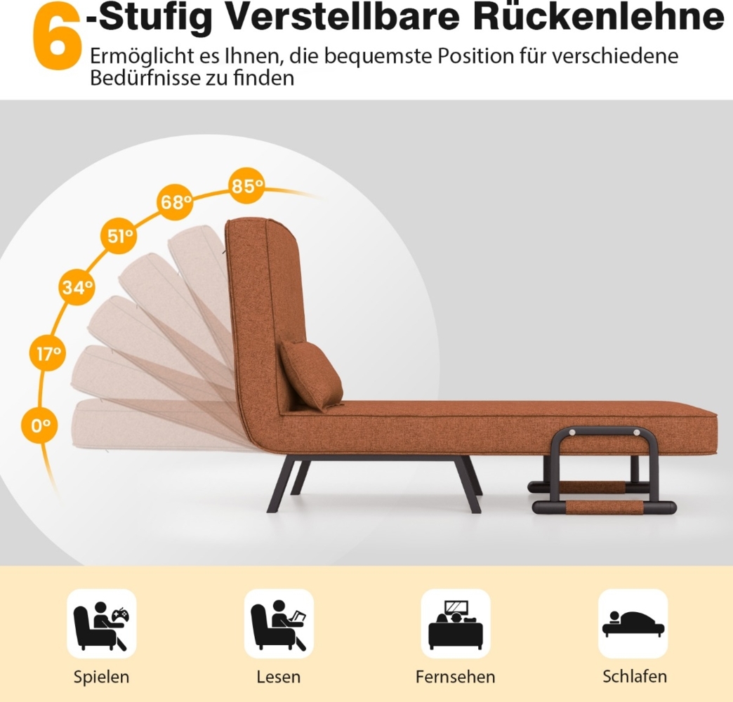 Cabrio-Schlafsofa Klappsessel Schlafcouch Sofabett 5-Positionen-Liegestuhl Kaffee Bild 1