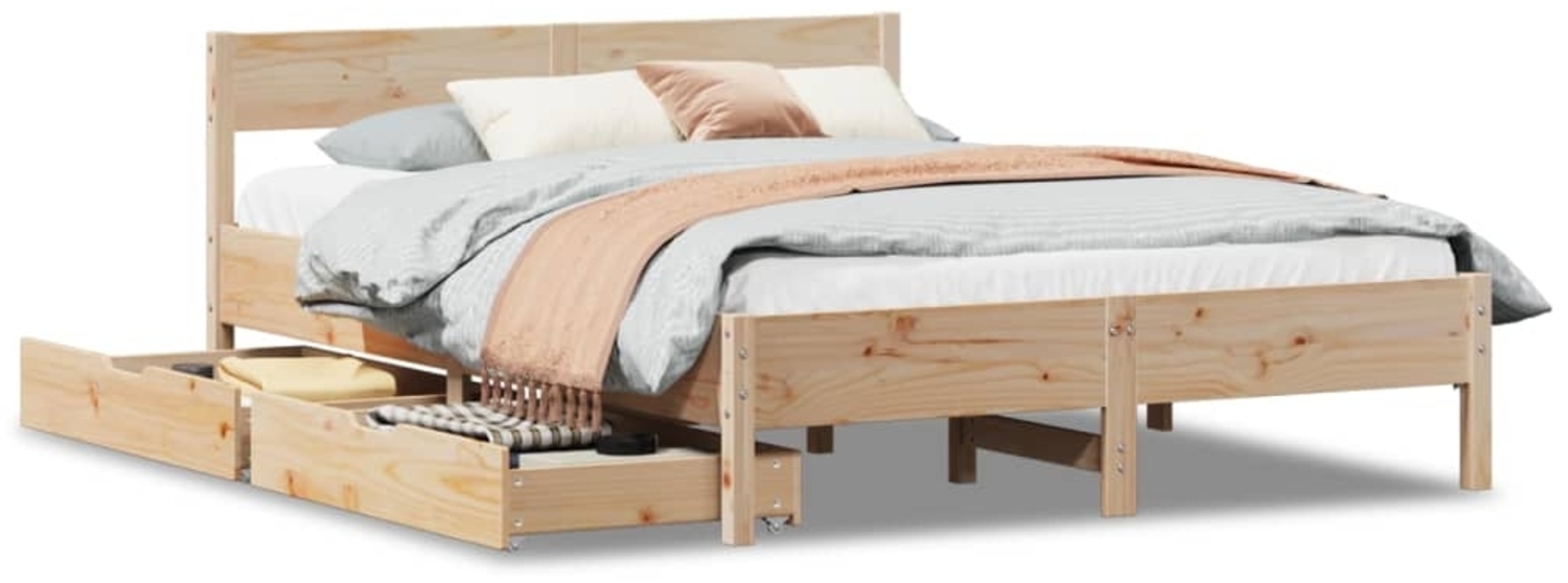 vidaXL Massivholzbett ohne Matratze 120x190 cm Kiefernholz 3301767 Bild 1