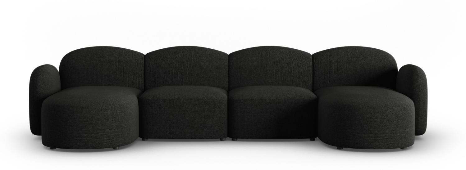 Micadoni Panorama Sofa Blair 6-Sitzer Chenille Schwarz Melange Bild 1