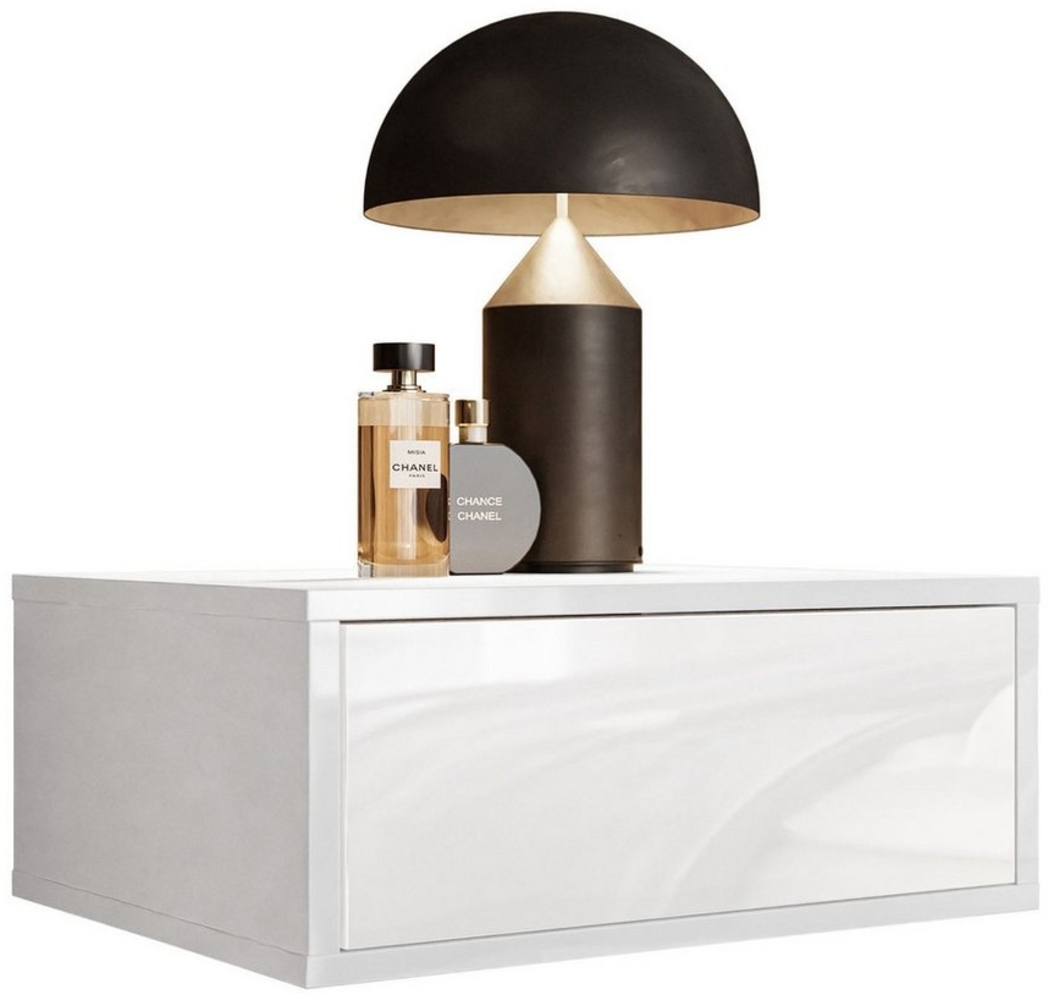 Lookway Nachttisch BLANCO Hängender Nachttisch mit LED Beleuchtung (1x Nachttisch), Breite: 45 cm Bild 1