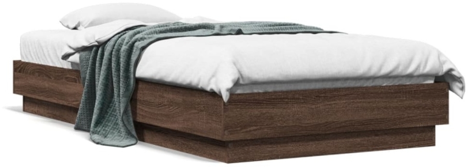 vidaXL Bettgestell ohne Matratze Braun Eiche 90x190 cm Holzwerkstoff 839636 Bild 1
