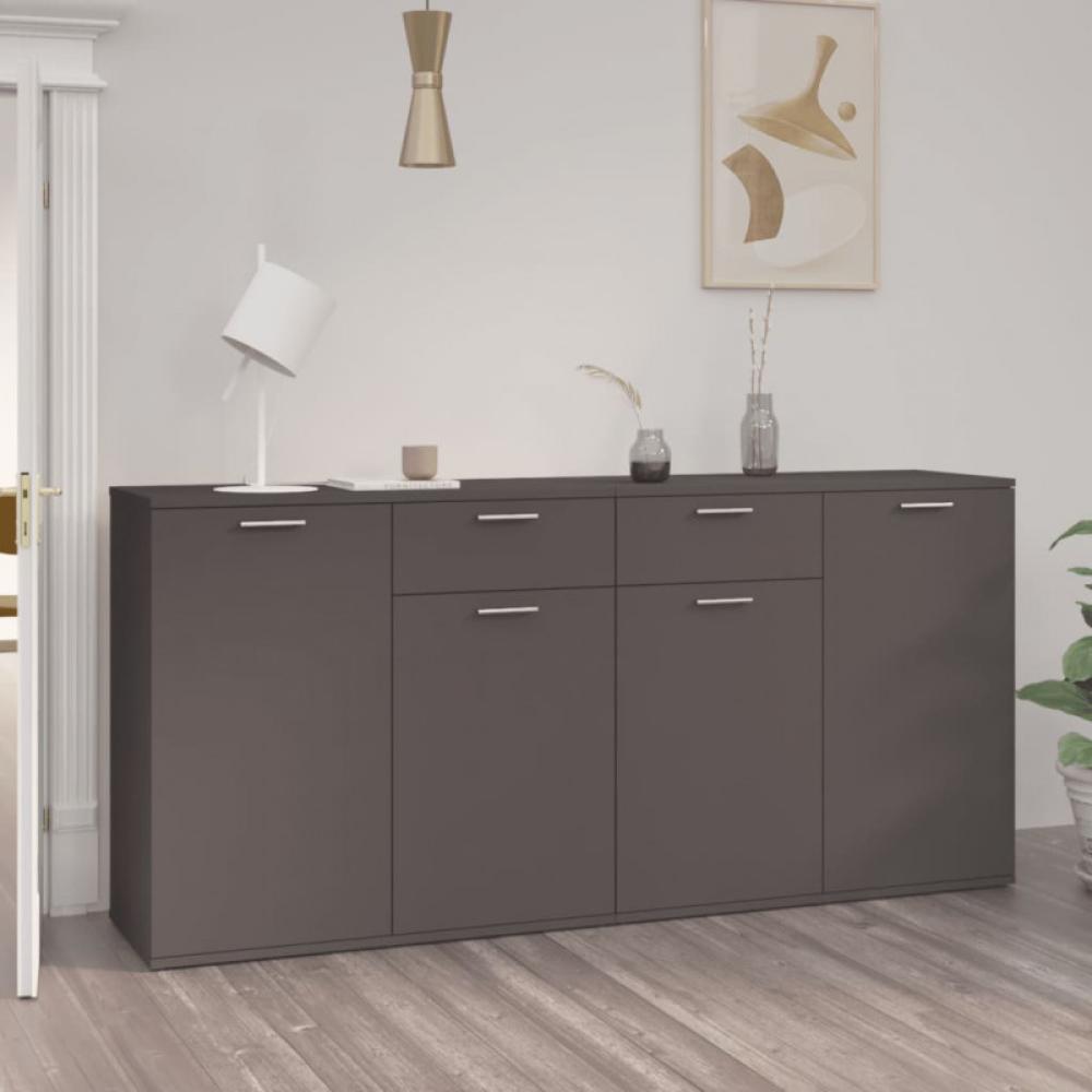 Sideboard 160 x 36 x 75 cm, Holzwerkstoff Grau Bild 1