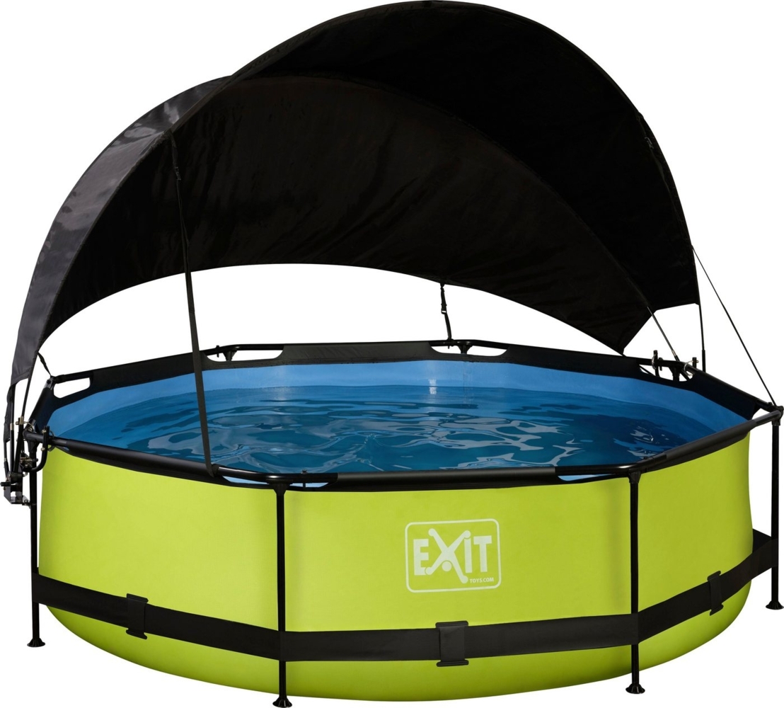 EXIT Deluxe XL Planschbecken Ø 300x76 cm grün inkl. Sonnenschutz Bild 1