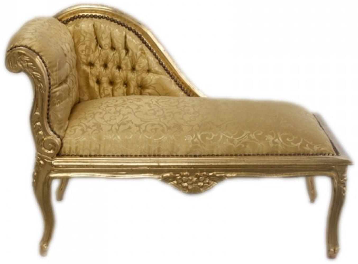 Casa Padrino Barock Kinder Chaiselongue Gold Muster / Gold - Tron Barock Möbel Bild 1