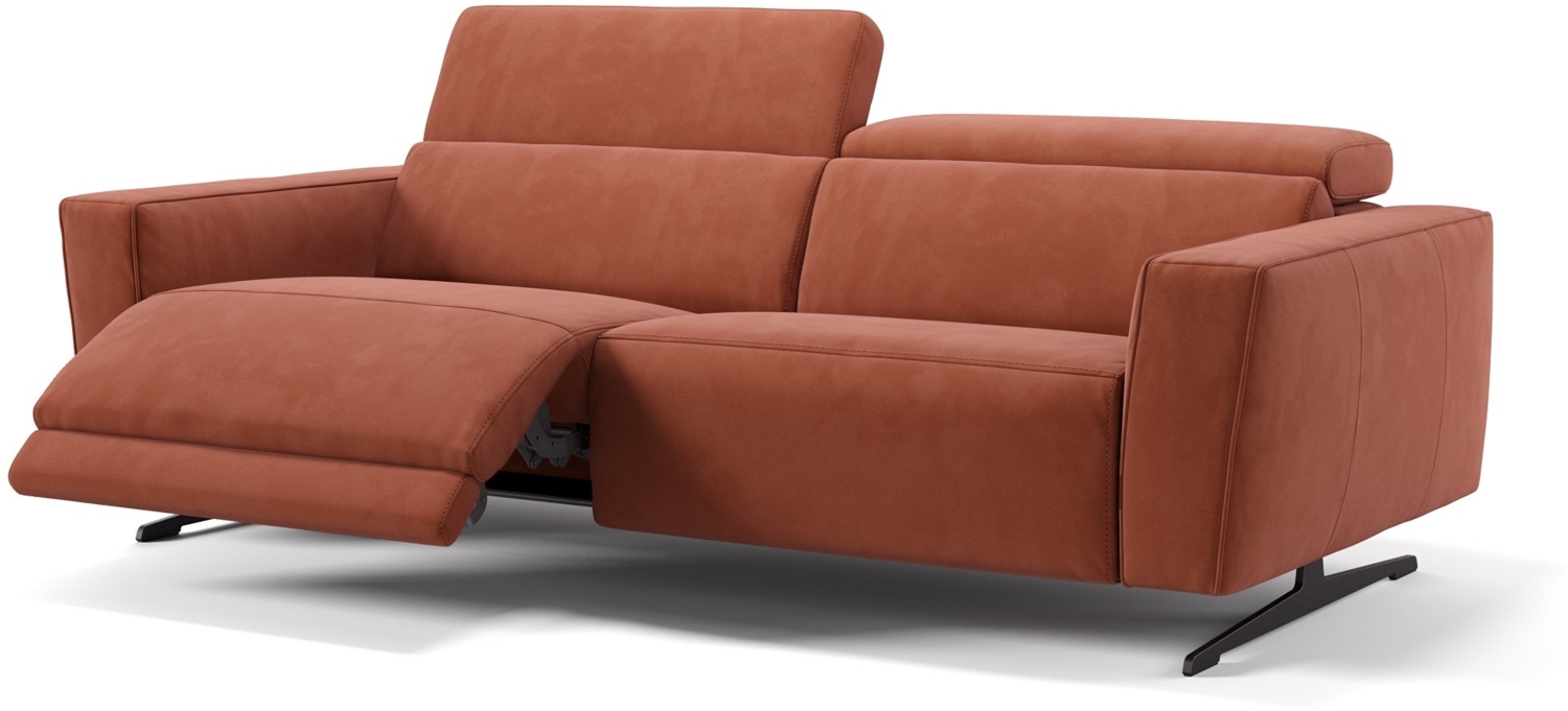 Sofanella 3-Sitzer ALESSO Stoff Sofa Stoffcouch in Cognac M: 210 Breite x 108 Tiefe Bild 1