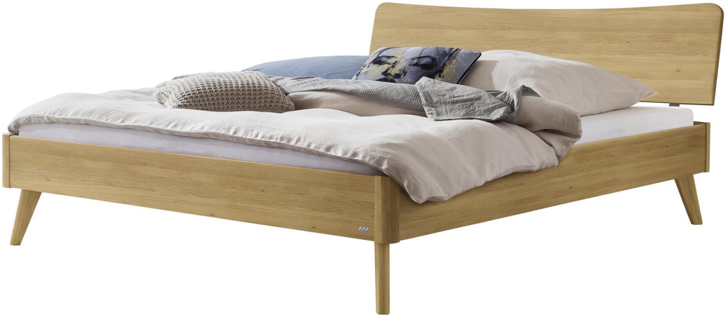 Hasena Lounge Caluso 140x210 Eiche bright, geölt - Fusshöhe 25 cm Massivholzbett Bild 1