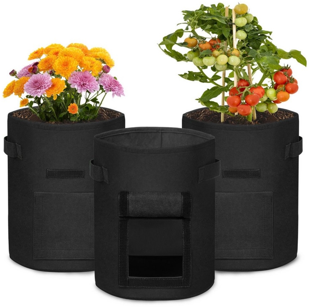 AUFUN Pflanzkübel Pflanzsack aus Vliesstoff 27/38L Tasche mit Klettverschluss (3 St), Pflanztopf Pflanzensack für Kartoffeln,Tomaten,Blumen,Pflanzen,Gemüse Bild 1