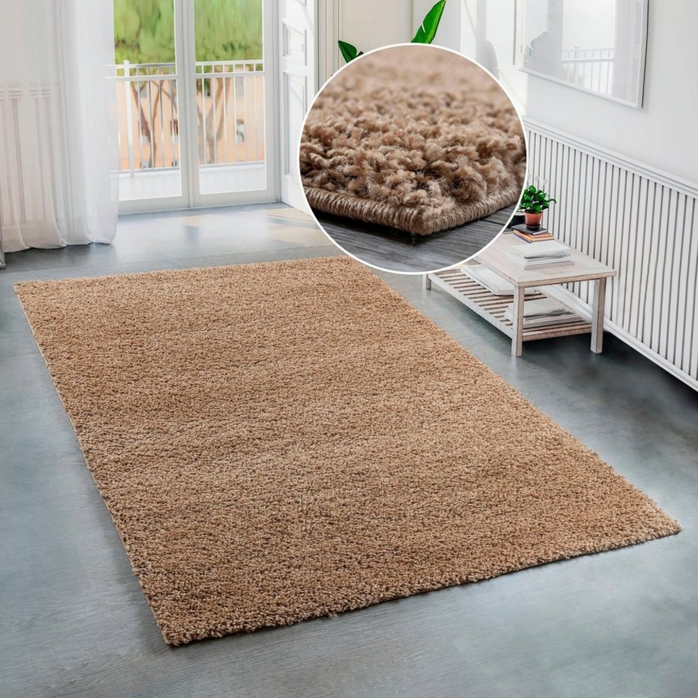 Bruno Banani Hochflor-Teppich Shaggy Soft, rechteckig, Höhe: 30 mm, gewebt, Uni Farben, besonders weich und kuschelig, Kundenliebling Bild 1