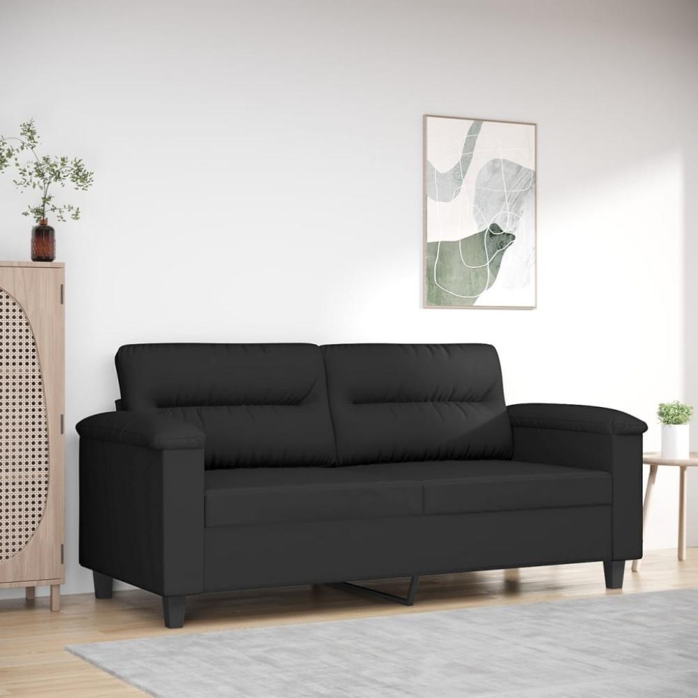 vidaXL 2-Sitzer-Sofa Schwarz 140 cm Mikrofasergewebe 359564 Bild 1