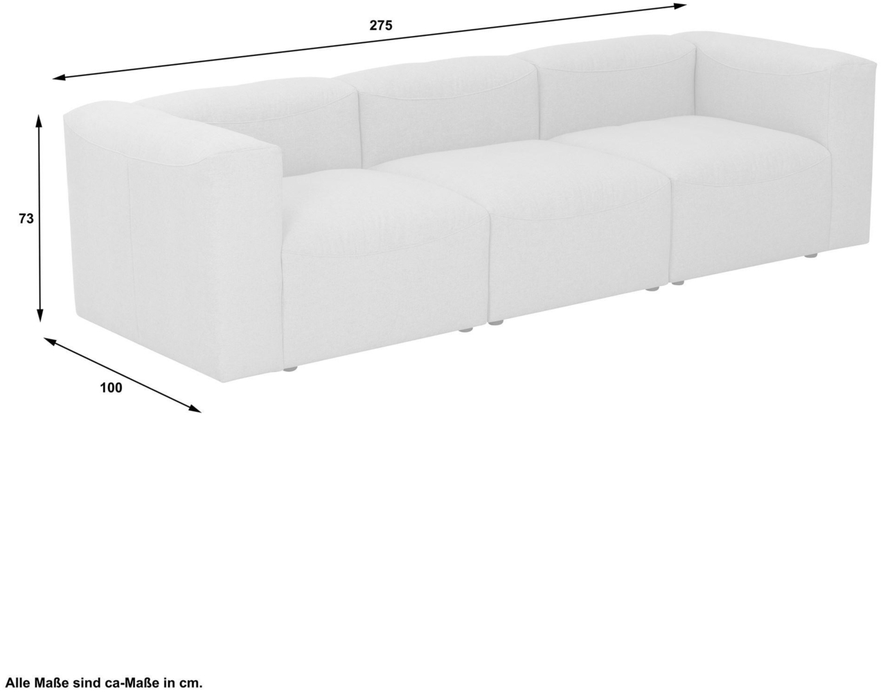 Sofa 3-Sitzer Kaleigh Bezug Flachgewebe Kunststoff schwarz / creme 23210 Bild 1