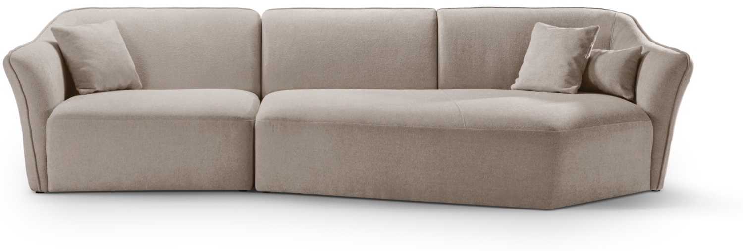Micadoni Ecksofa Hailey 5-Sitzer Rechts Boucle Dunkelbeige Bild 1