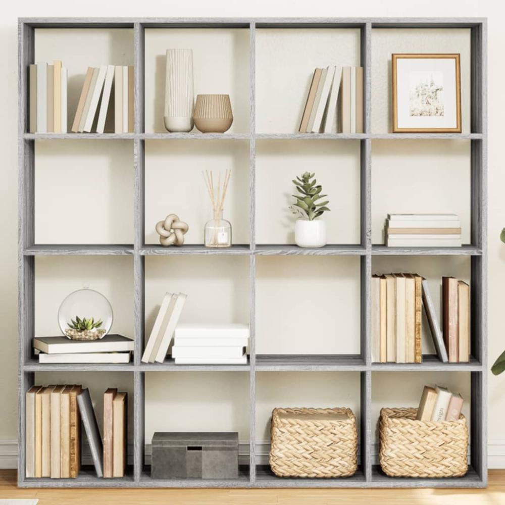 vidaXL Bücherregal Grau Sonoma 137,5x29x137,5 cm Holzwerkstoff 3310294 Bild 1