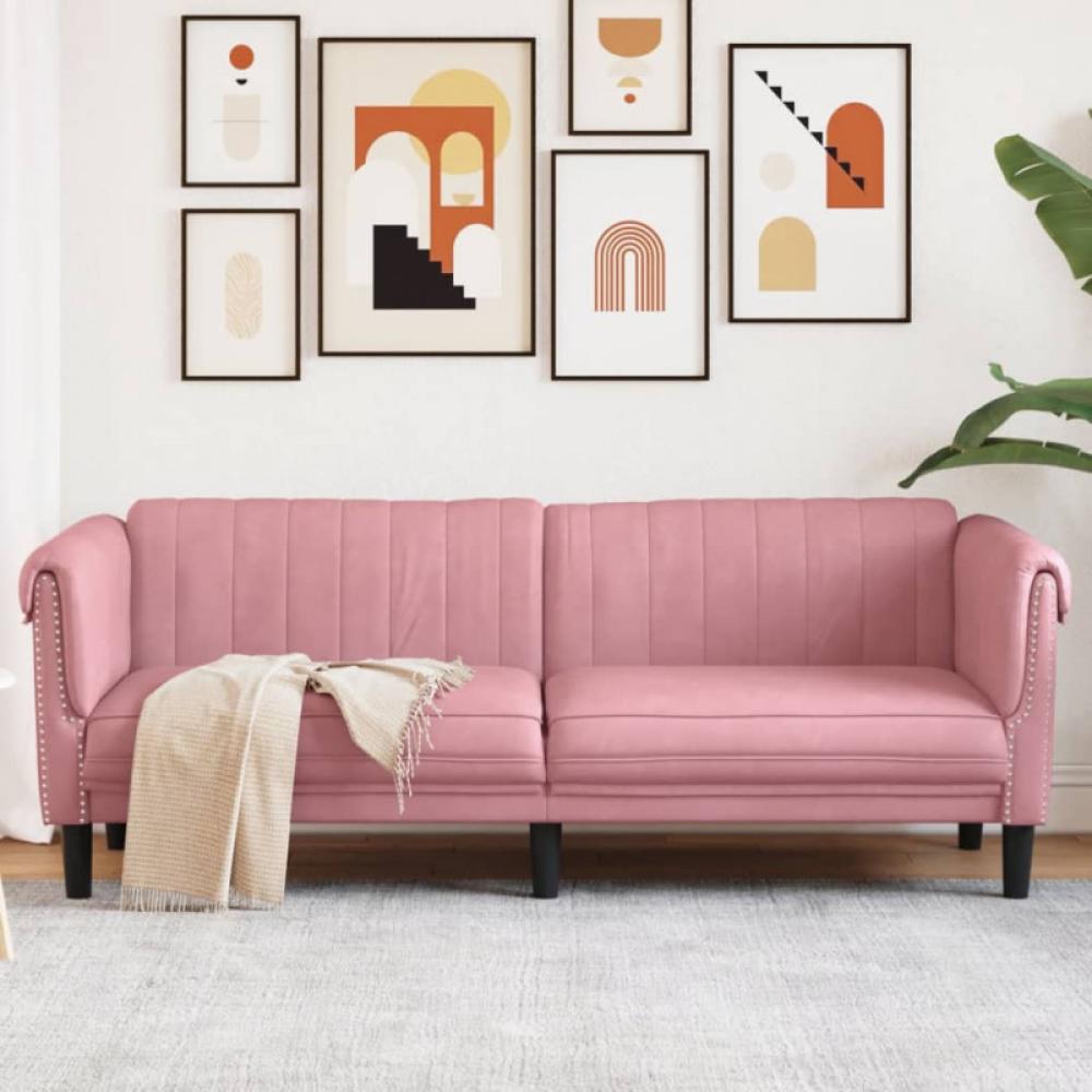 Sofa 3-Sitzer Rosa Samt Bild 1