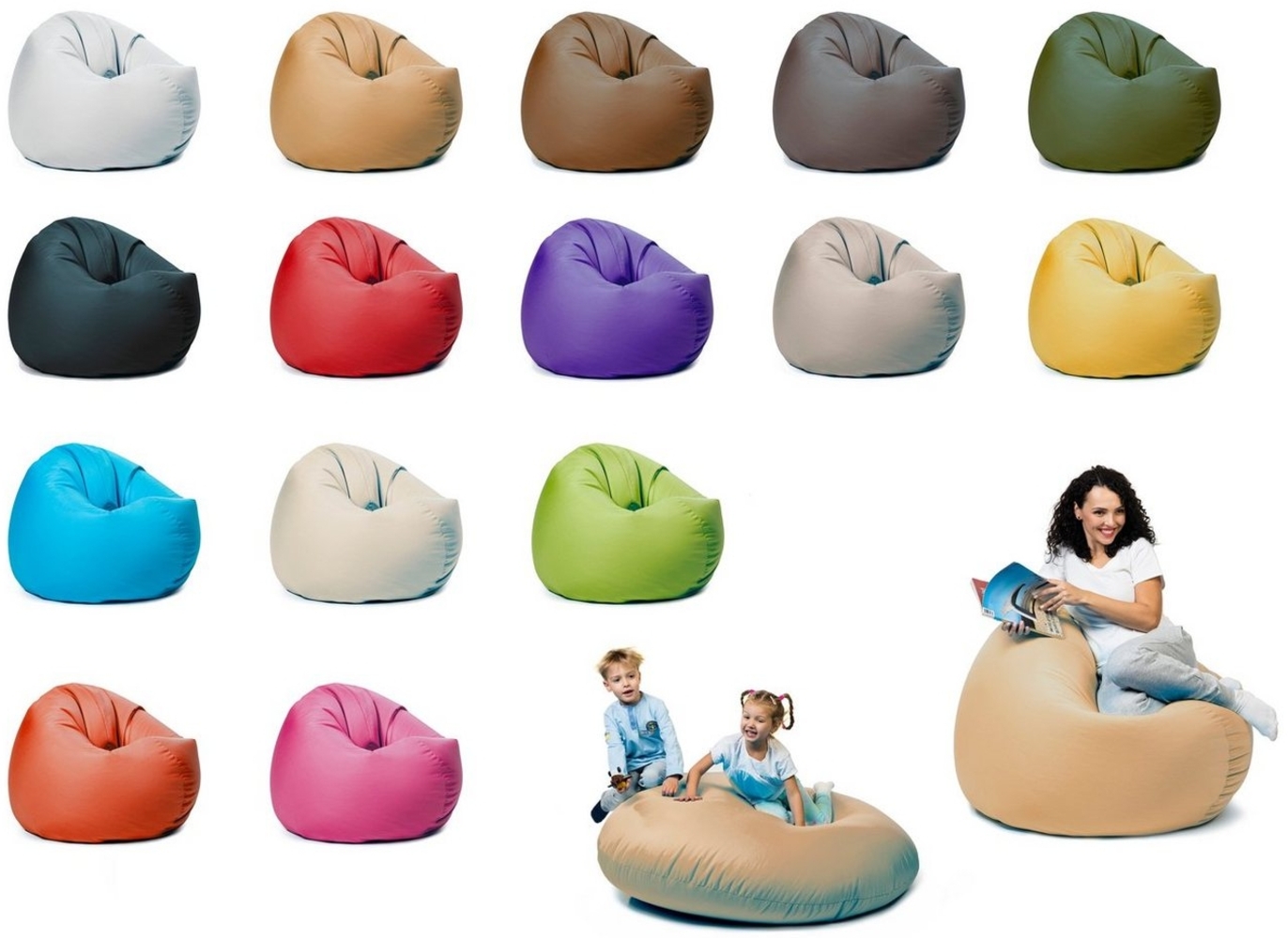 sunnypillow Sitzsack mit Styropor Füllung Outdoor & Indoor für Kinder und Erwachsene Bild 1