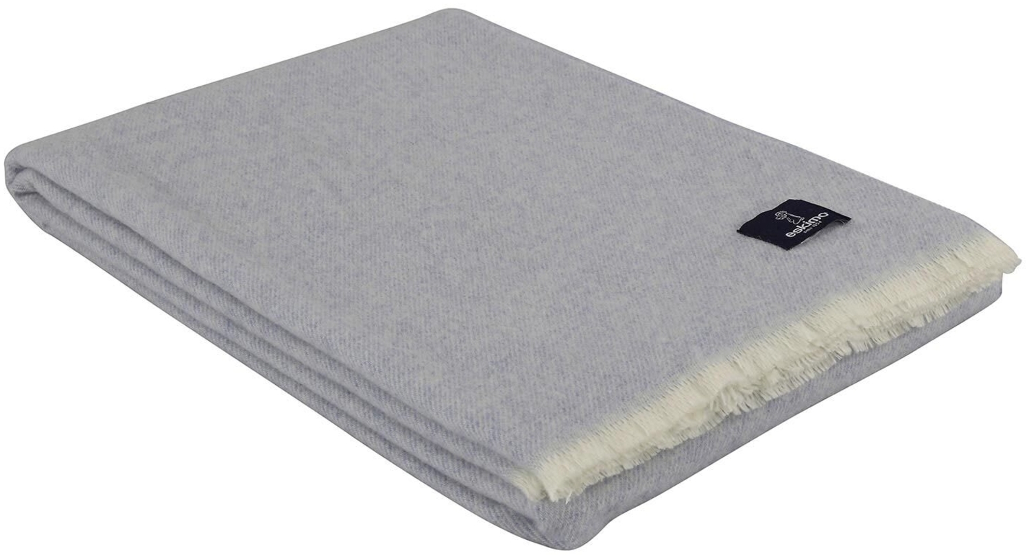 eskimo Lammwoll Plaid Venezia|130x200 cm| cashmere-blue Bild 1