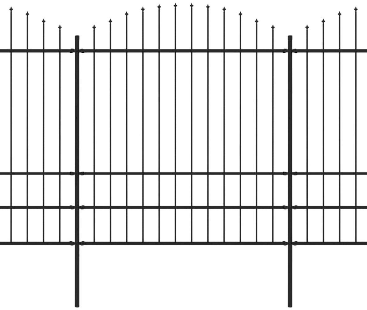 vidaXL Gartenzaun mit Speerspitze Stahl 1426 x 200 cm Schwarz 277755 Bild 1
