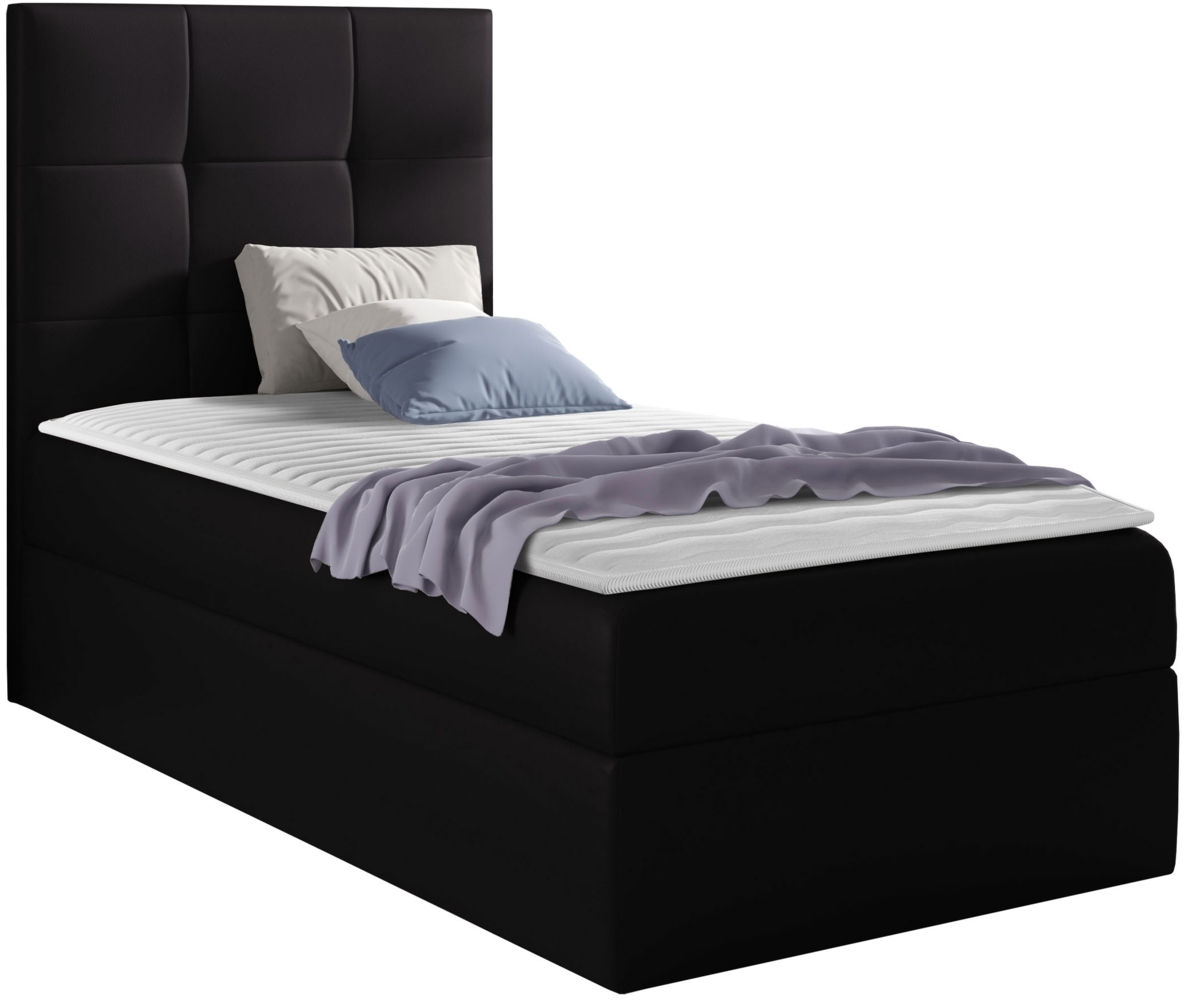 Boxspringbett 'Minvan 2' links, schwarz, 100x200 cm Bild 1