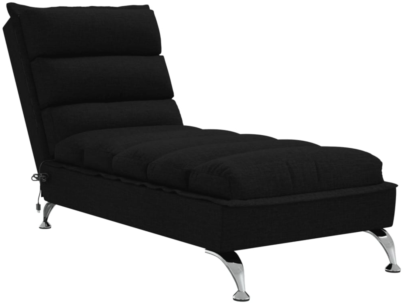 vidaXL Massage-Chaiselongue mit Kissen Schwarz Stoff 379477 Bild 1