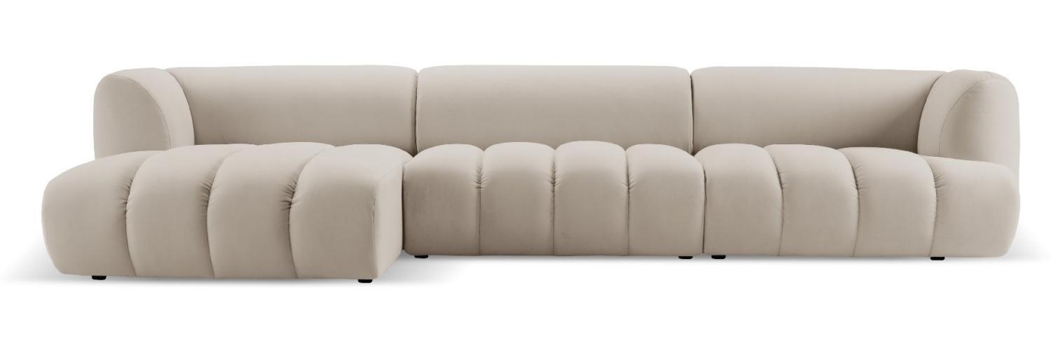 Micadoni Modulares Ecksofa Harry 5-Sitzer Links Samtstoff Ecru Bild 1