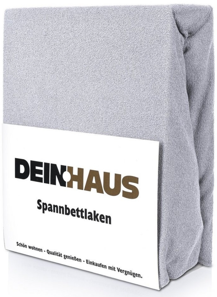 DH DEIN. HAUS Spannbettlaken Frottee Bettlaken mit Gummizug aus natürlicher Baumwolle, Gummizug: mit Gummizug, Baumwolle, atmugsaktiv, hautfreundlich, pflegeleichter Stoff Bild 1