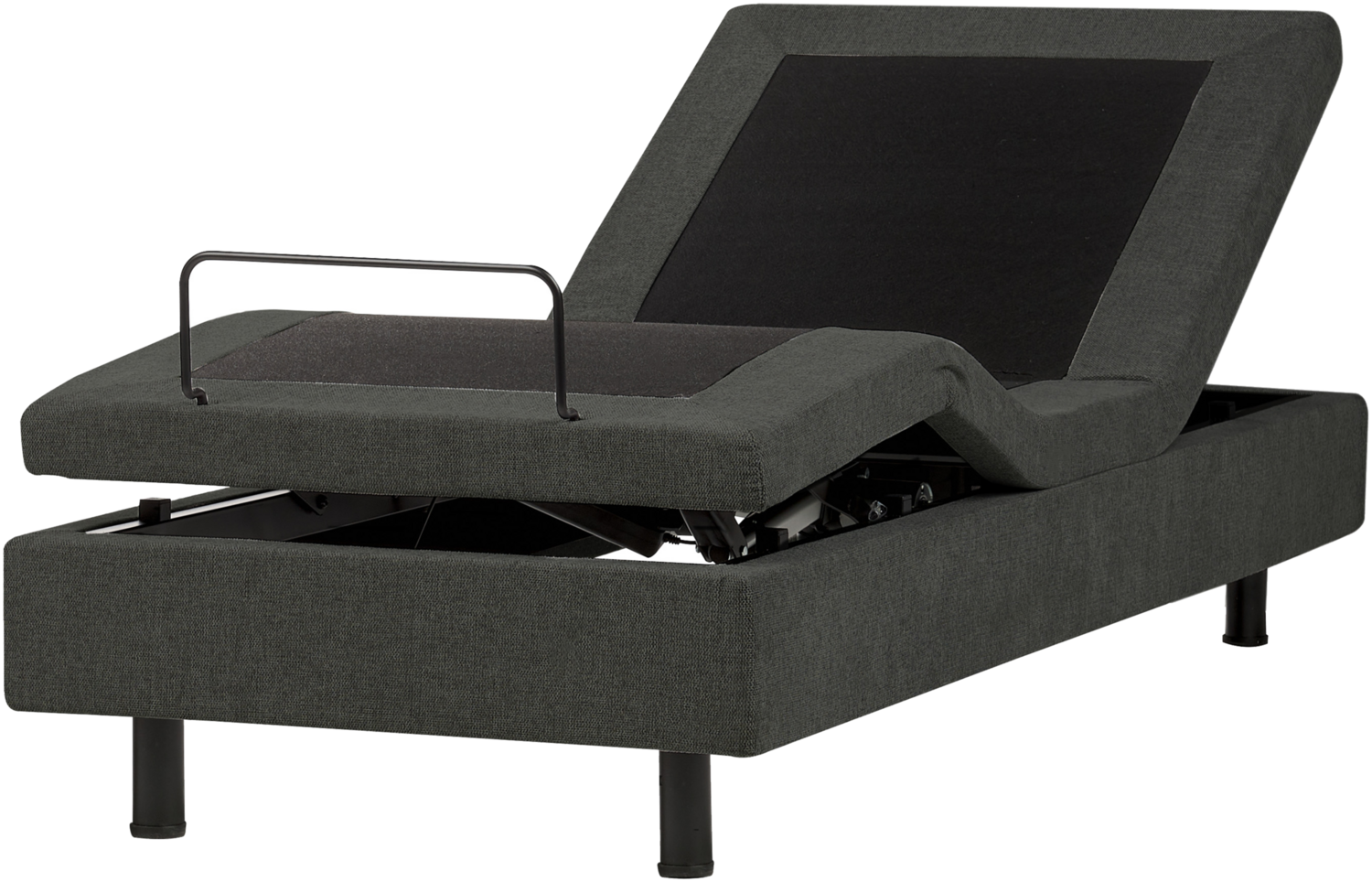 Verstellbares Bett ohne Kopfteil Stoff DUKE II 80 x 200 cm Dunkelgrau Bild 1