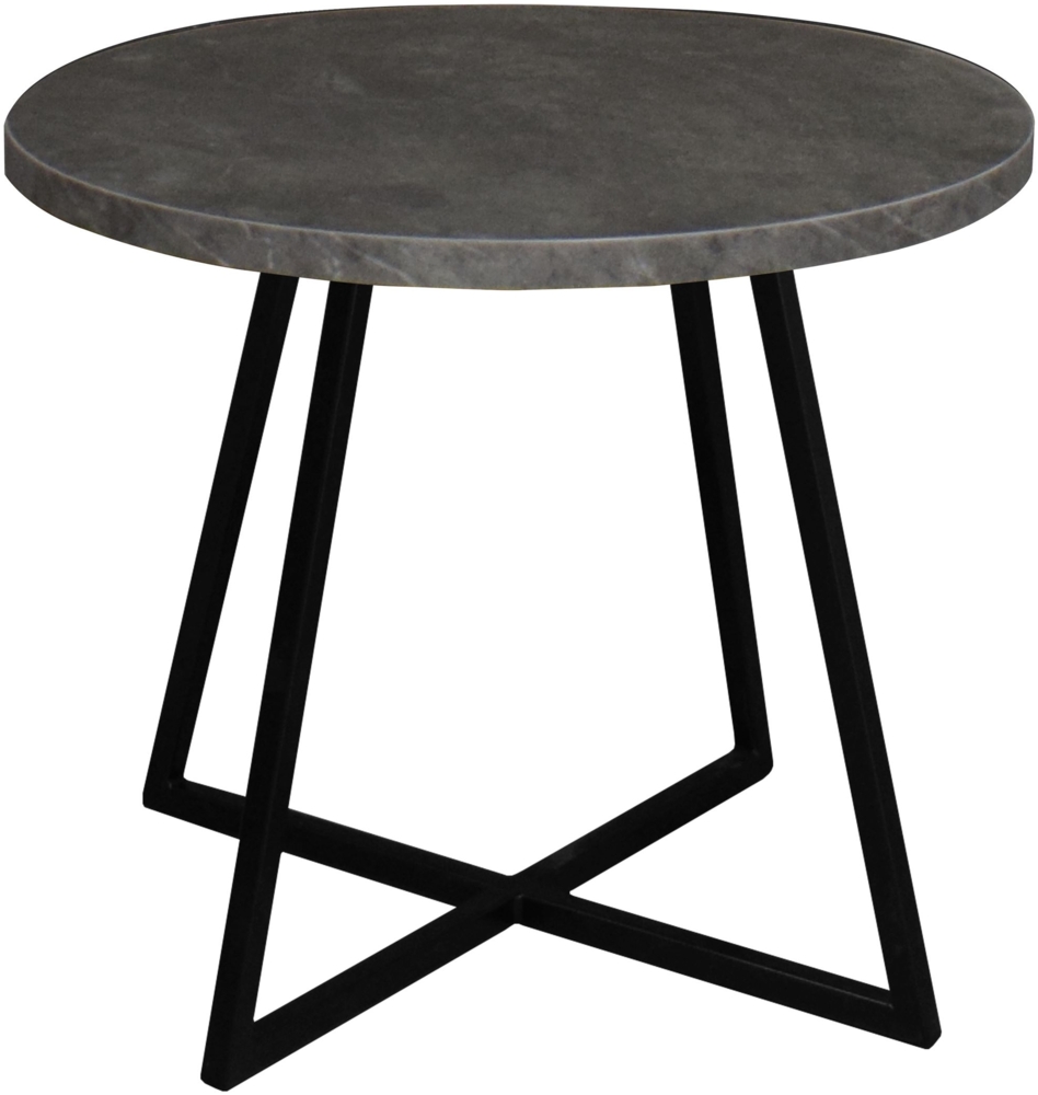 Couchtisch Rund Elesa 4 60x51x60 Holzwerkstoff Schwarz/Keramik grau Bild 1