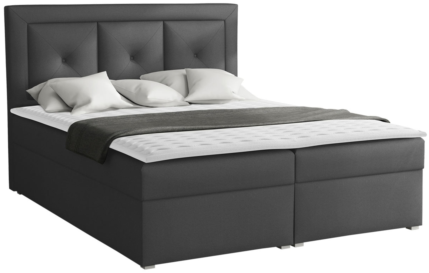 Boxspringbett Moden Plus Box, Dunkelgrau, 140x200 cm Bild 1