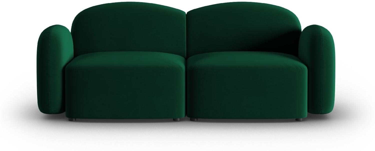 Micadoni Sofa Blair 2-Sitzer Samtstoff Flaschengrün Bild 1