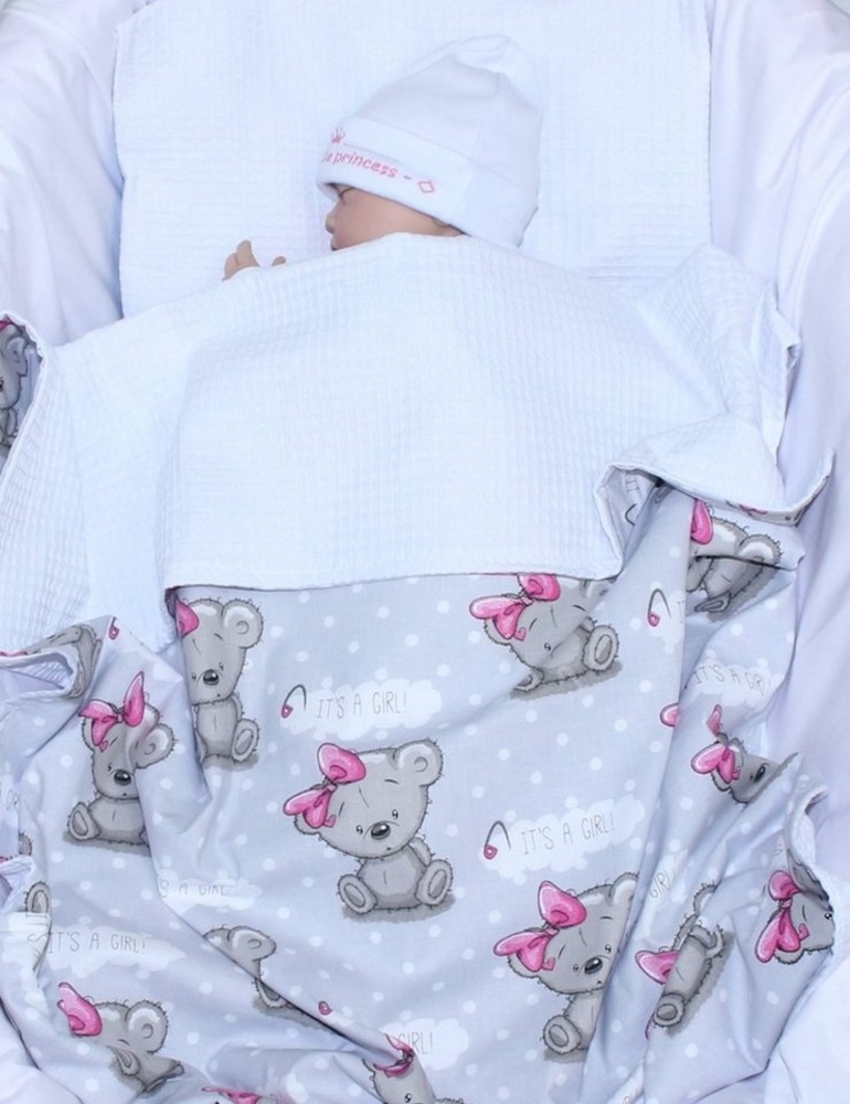 Babydecke Babydecke Waffelpiqué Baumwolle Kuscheldecke Kinderwagendecke, Primawela Bild 1