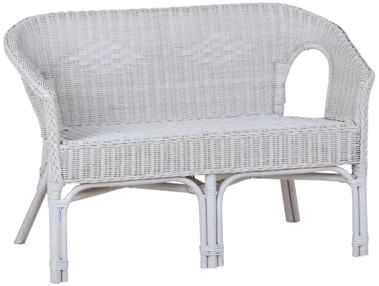 MiaMöbel Sofa Rattan, aus Rattangeflecht Weiß Bild 1
