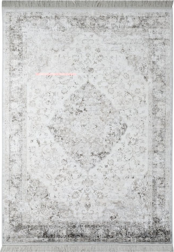 Kurzflor Teppich Riad - Vintage Sarough, Farbe: Schwarz, Größe: 95x140 cm Bild 1
