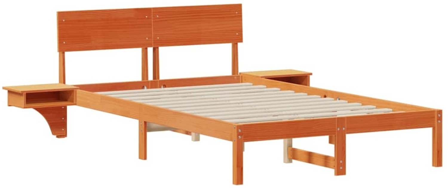vidaXL Bettrahmen Wachsbraun 120 x 190 cm Massives Kiefernholz 873459 Bild 1